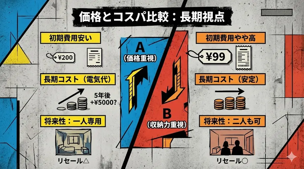 価格重視・コンパクト優先 → JR-HS15A
収納力・使い勝手重視 → JR-SY15AR