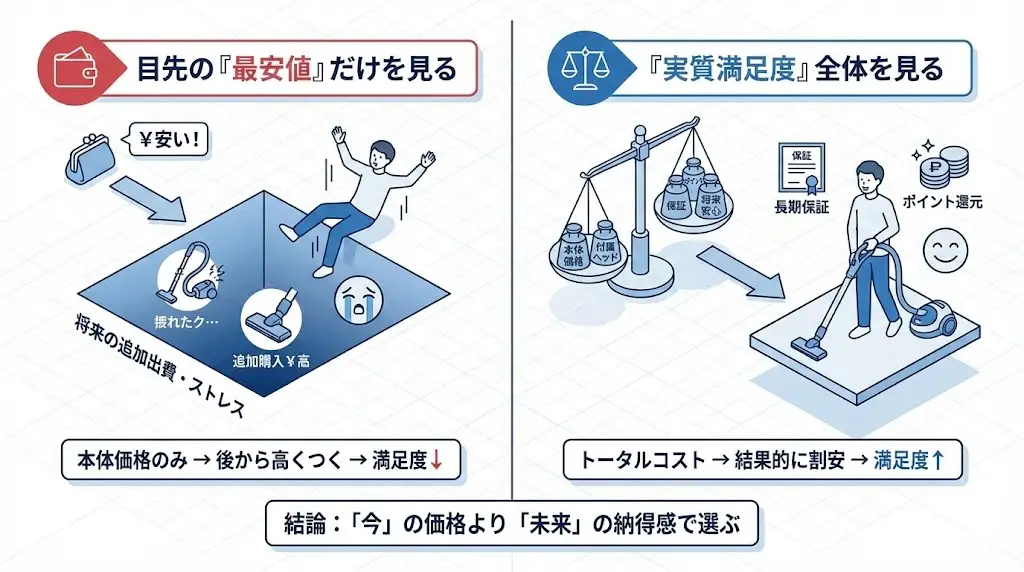 、FFを安く購入しても、後からMotorbar™を追加すれば結果的に高くなる可能性があります。