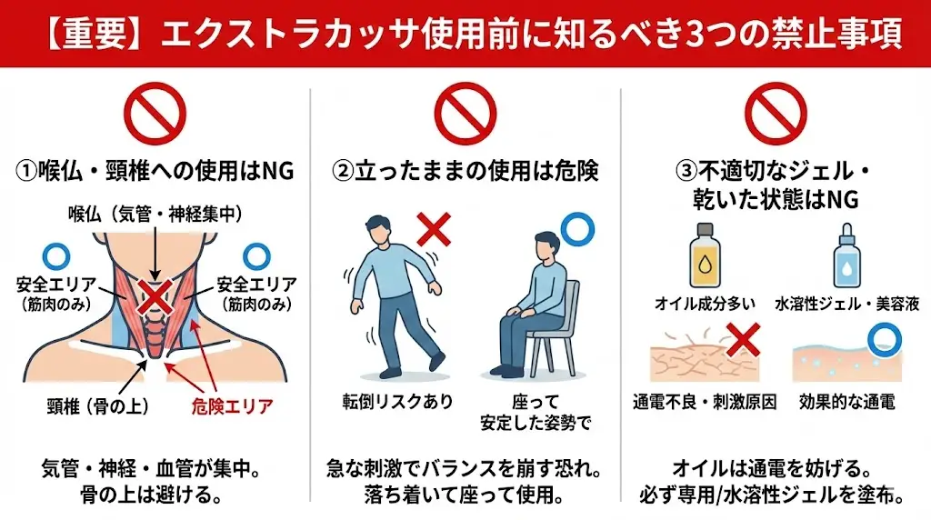 エクストラカッサ使用前に知るべき3つの禁止事項
