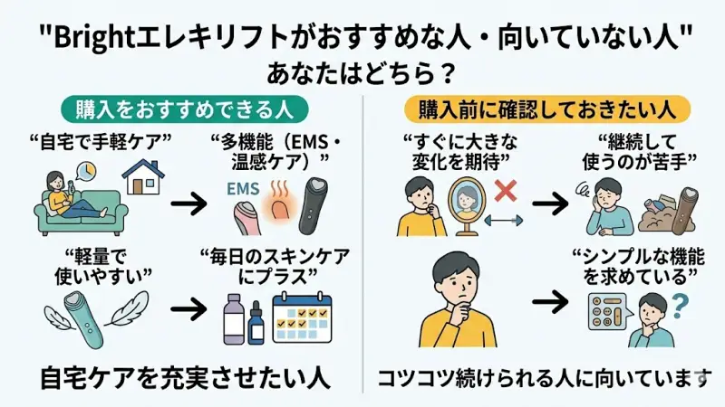Brightエレキリフトがおすすめな人・向いていない人