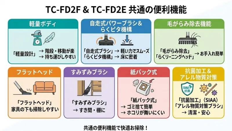 TC-FD2FとTC-FD2Eに共通する便利な機能