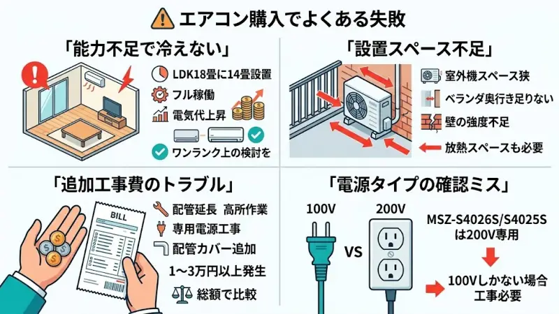 エアコン購入でよくある失敗