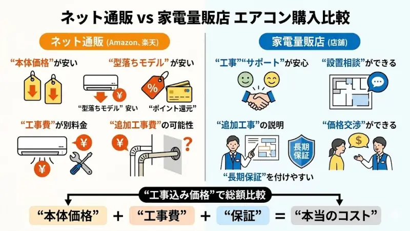 ネット通販と家電量販店の価格差