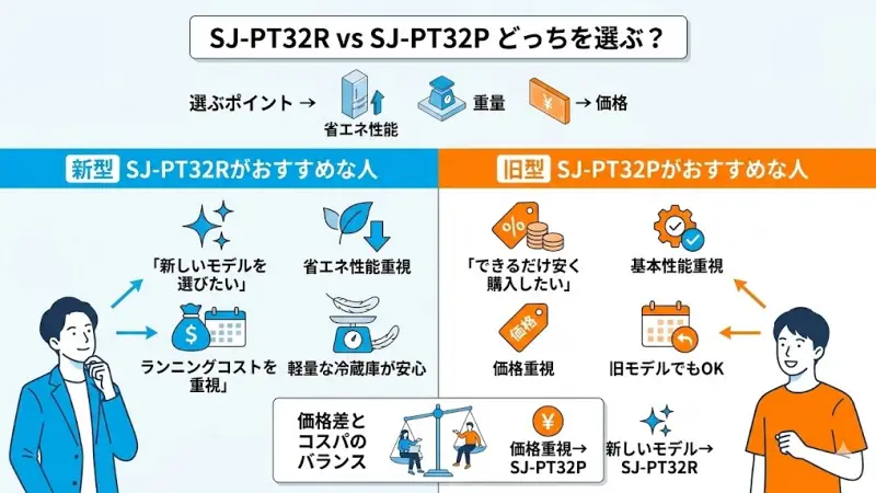 SJ-PT32RとSJ-PT32Pはどっちがおすすめ？