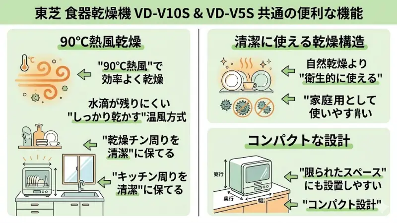VD-V10SとVD-V5Sは違いもありますが、基本的な乾燥性能は共通しています。