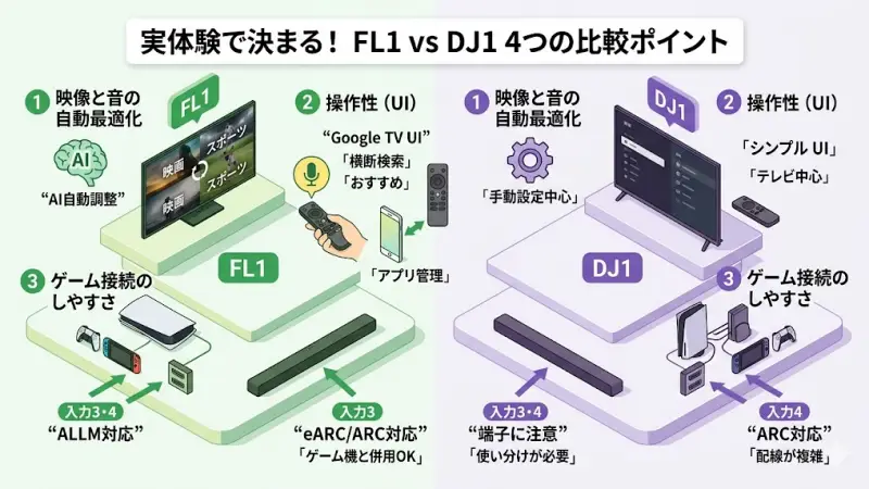 FL1とDJ1の満足度の差は「スペック」ではなく「使ったときの体験」で決まります。