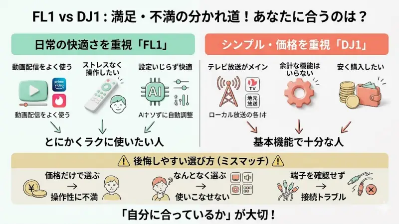 FL1は「日常的な使いやすさ」を重視する人に向いています。