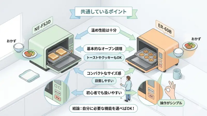 「温めができればOK」という方なら、どちらを選んでも大きな差は感じにくいでしょう。