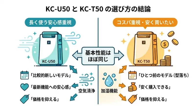 KC-U50とKC-T50の違いは?まず結論から解説