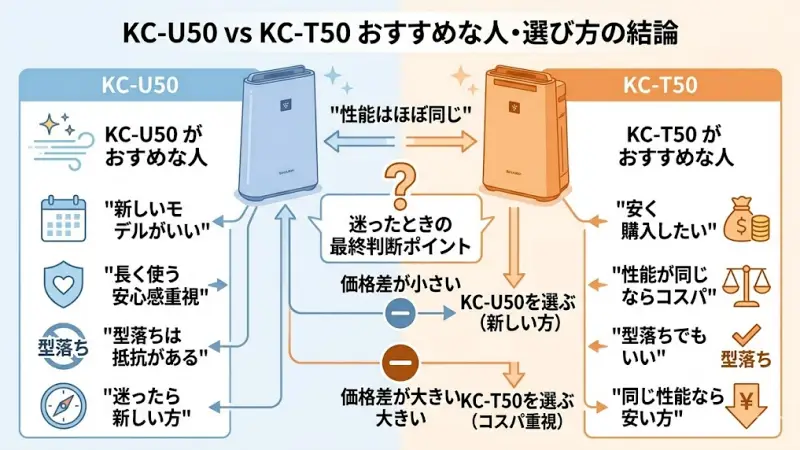 KC-U50とKC-T50はどっちがおすすめ?
