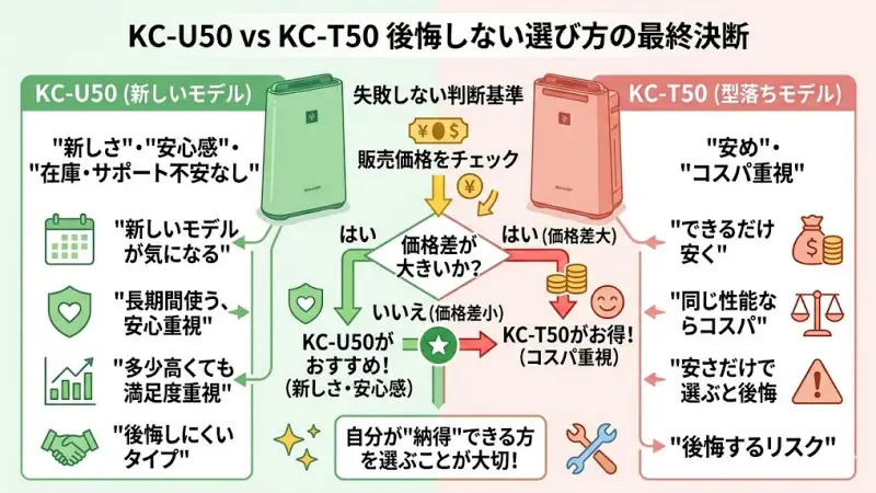 KC-U50とKC-T50は、販売時期や在庫状況によって価格差が変わります。