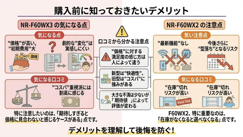 NR-F60WX3の気になる点