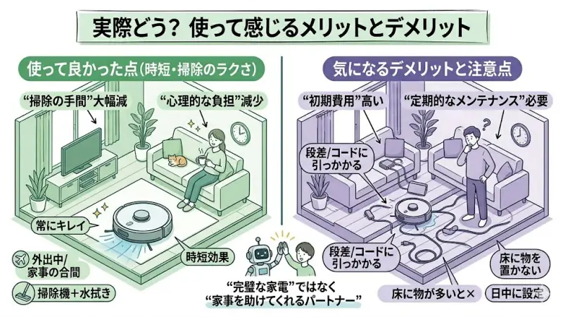 カーペットが多い・毛足が長い → T80S OMNI
フローリング中心・ラグ程度 → T50S OMNI