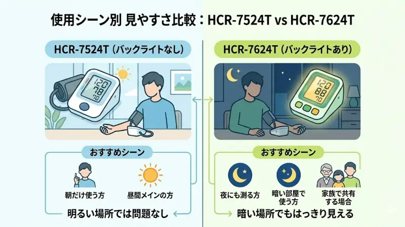 HCR-7524TとHCR-7624Tの違いで、最も体感しやすいのが「見やすさ」です。