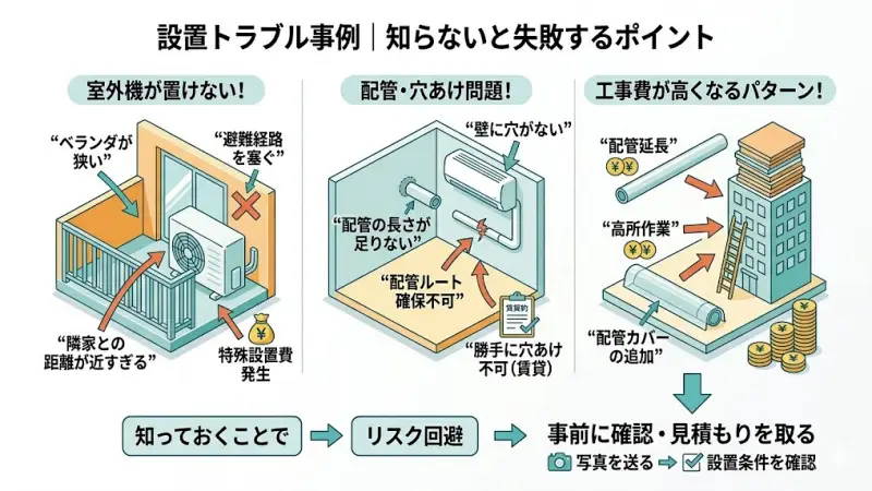 設置トラブル事例｜知らないと失敗するポイント