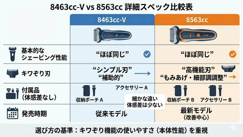 8463cc-Vと8563ccの違いを徹底比較