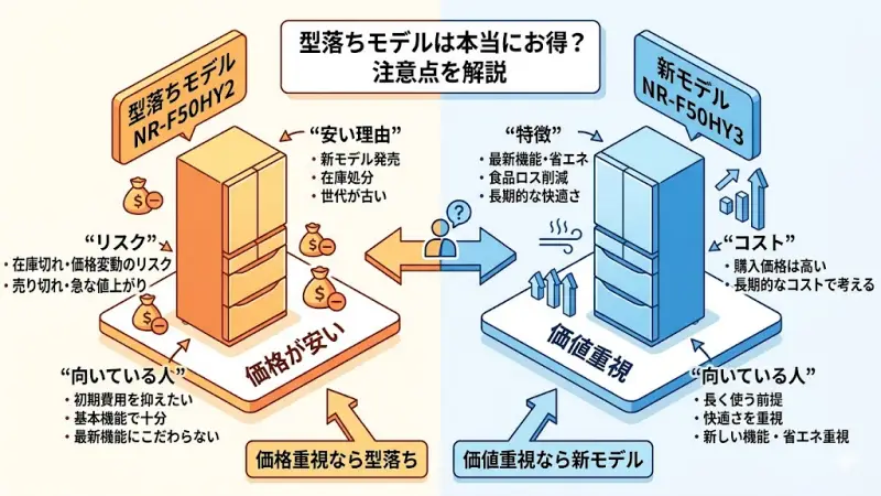 NR-F50HY2(型落ち)を選ぶ前に知っておきたいポイントを整理します。