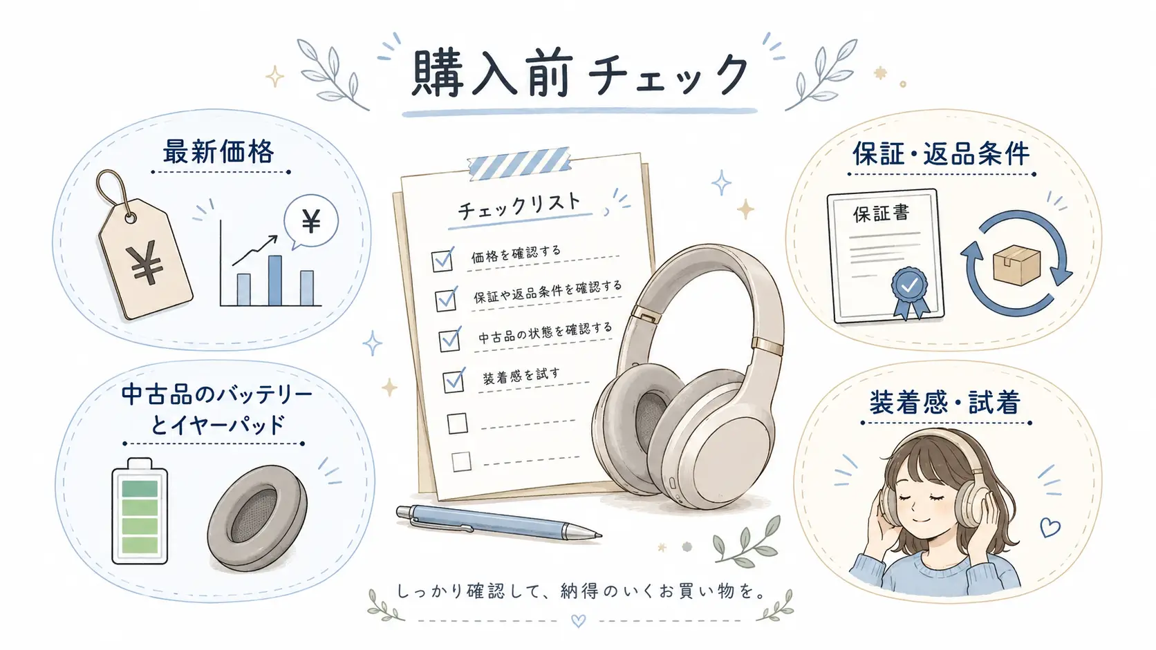 WH-1000XM5とWH-1000XM4を購入前に確認したい価格や保証のチェックリスト